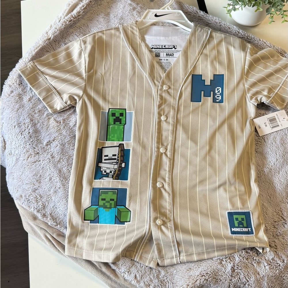 NEW!!, Little & Big Kid Boys V Neck Minecraft Short Sleeve
Jersey - Picture 5 of 5